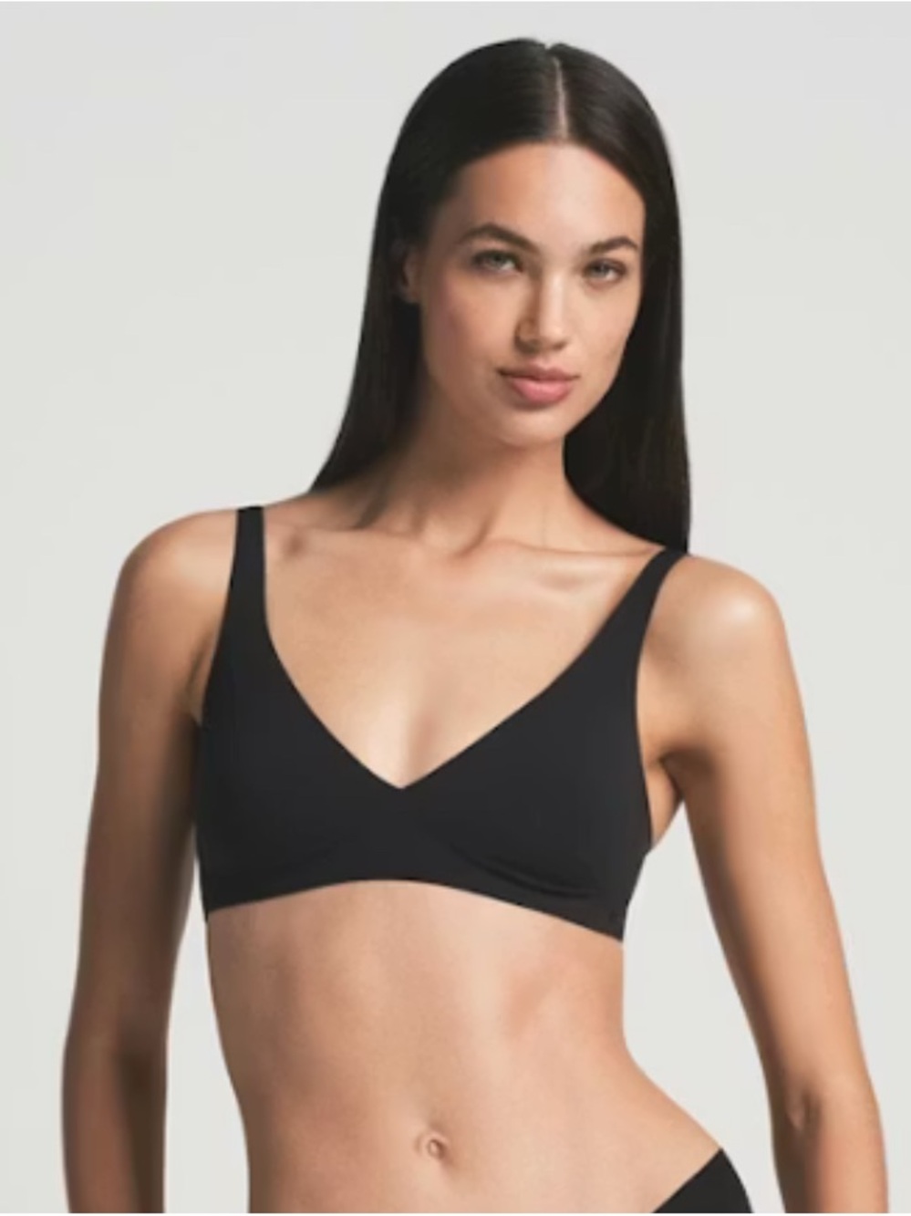 SKIMS Naked Plunge Bralette Black V-Neck Seamless Comfort Bra